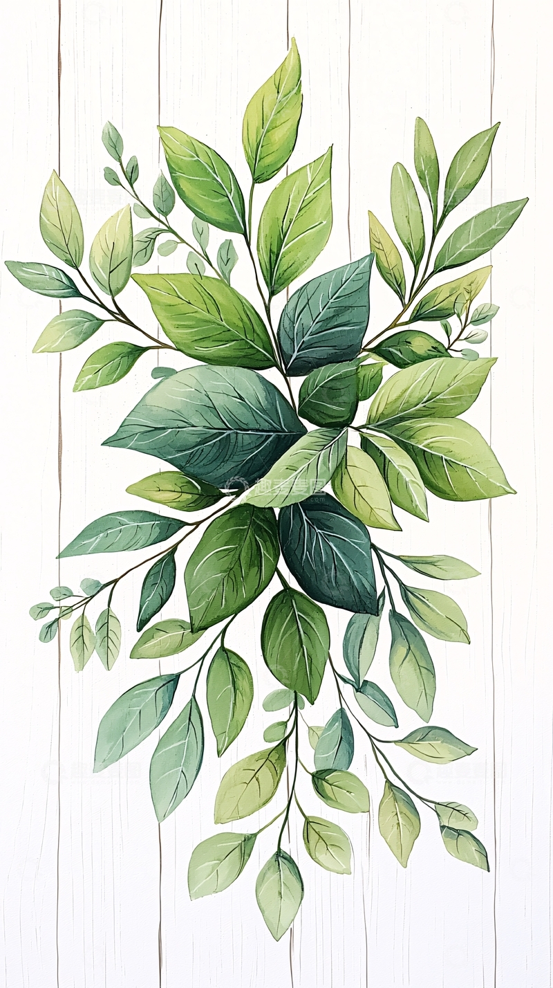 高清大图下载【趣麦麦图】清新自然植物叶子装饰画
