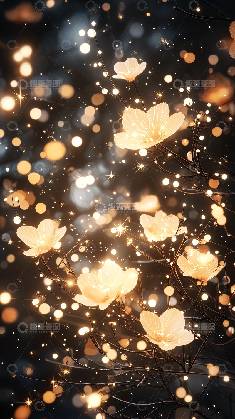 高清大图下载【趣麦麦图】梦幻光花背景素材