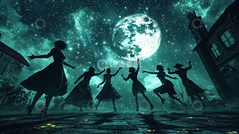 高清大图下载【趣麦麦图】月光下的舞者剪影