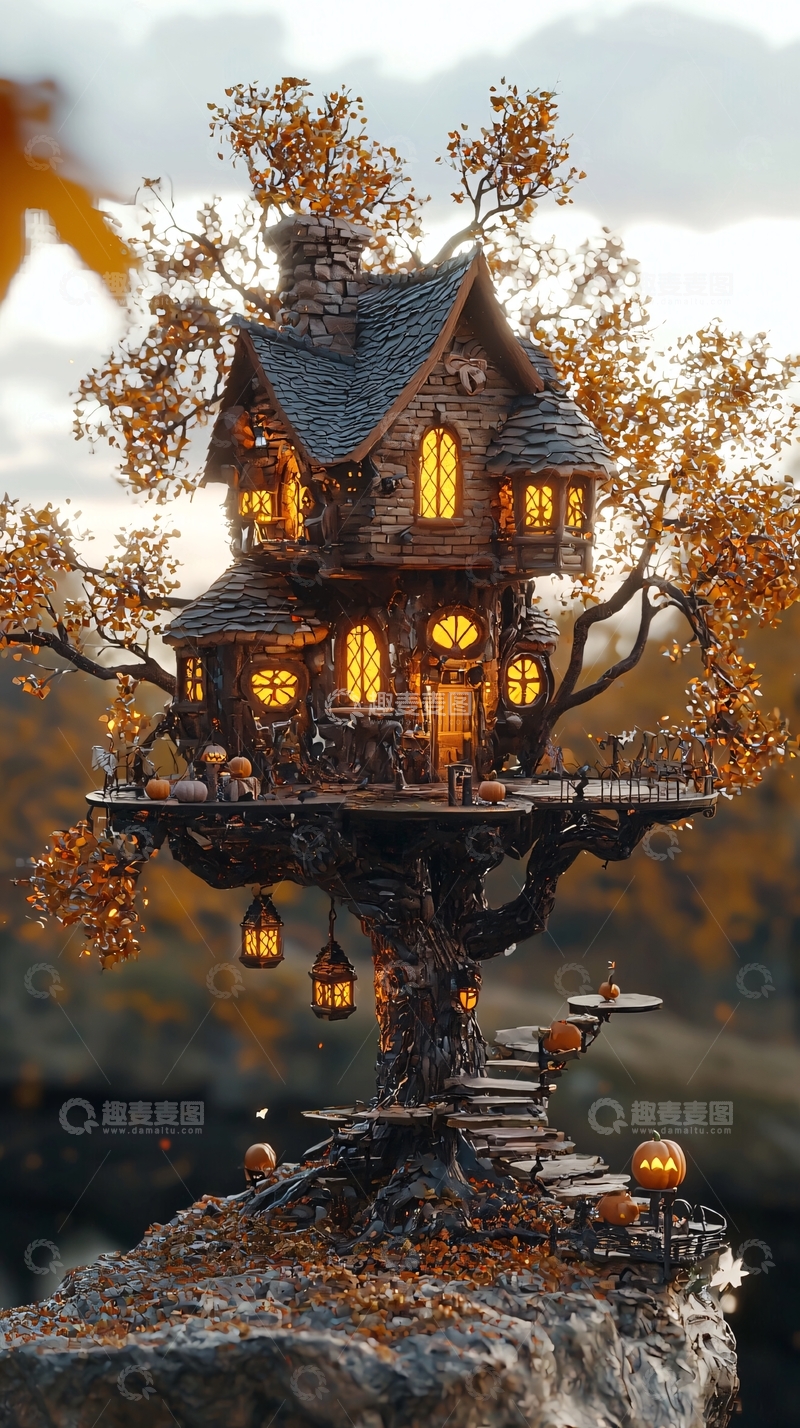 高清大图下载【趣麦麦图】树屋中的温馨小屋