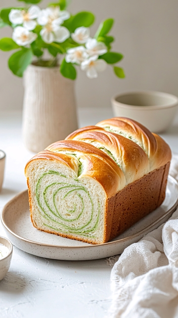 抹茶奶油卷面包