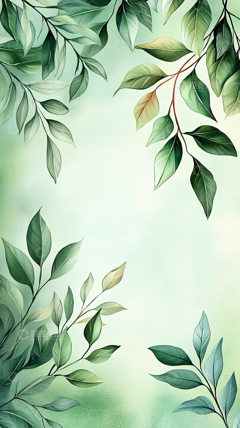 高清大图下载【趣麦麦图】清新自然绿色植物背景图