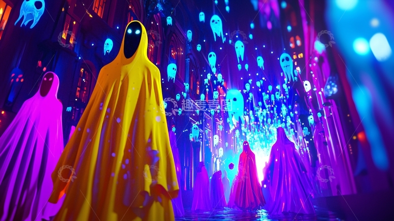 高清大图下载【趣麦麦图】幽灵之城霓虹光影