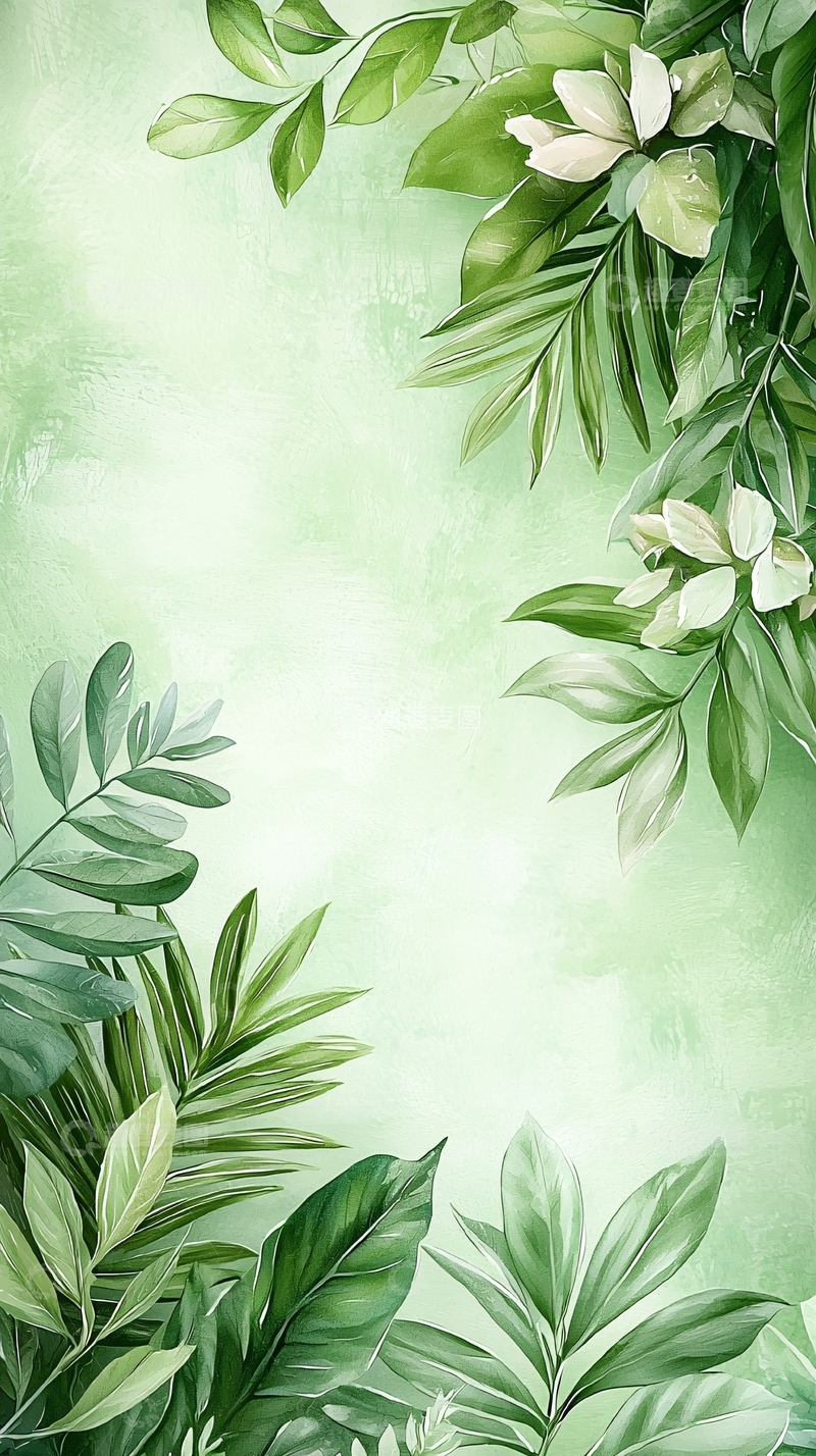 高清大图下载【趣麦麦图】清新自然绿色植物背景素材