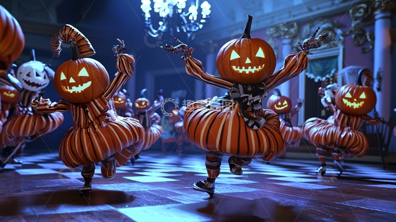高清大图下载【趣麦麦图】万圣节南瓜舞会
