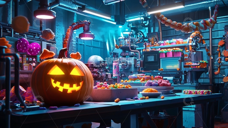 高清大图下载【趣麦麦图】万圣节糖果工厂