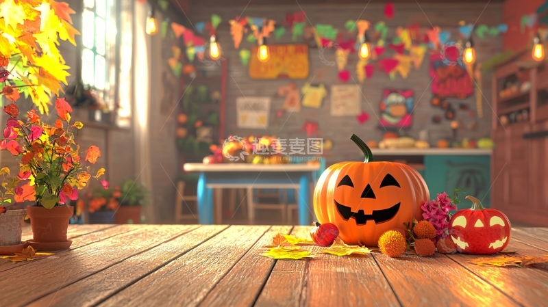 高清大图下载【趣麦麦图】万圣节南瓜装饰场景