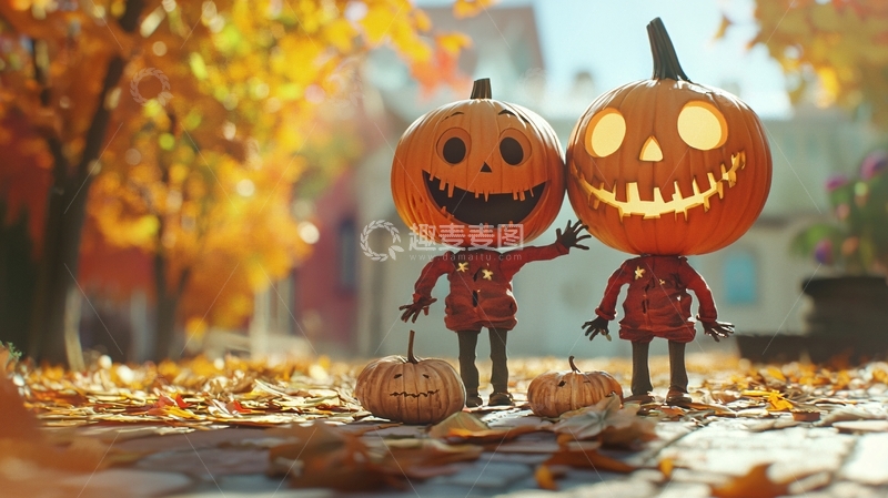 高清大图下载【趣麦麦图】万圣节南瓜灯卡通人物