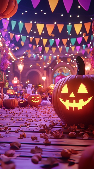 万圣节南瓜灯装饰场景