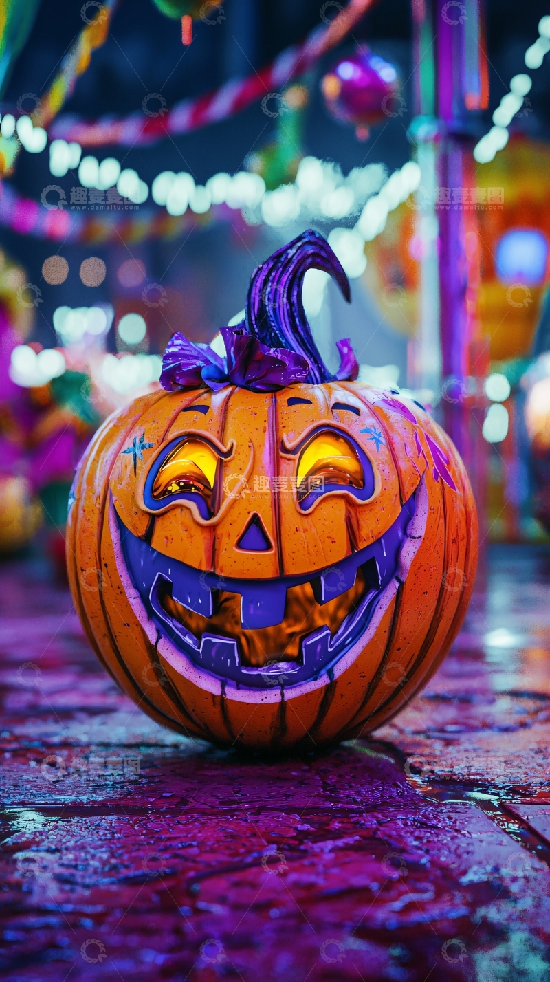 高清大图下载【趣麦麦图】万圣节南瓜灯夜景