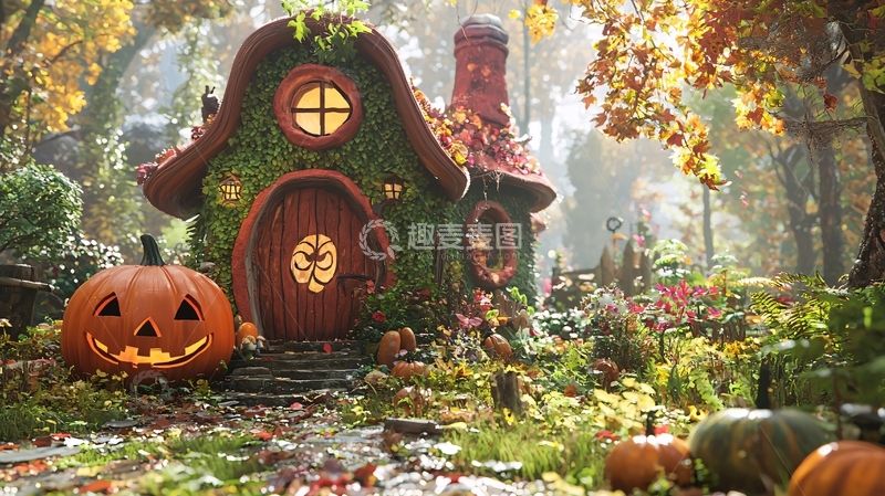 高清大图下载【趣麦麦图】万圣节童话小屋