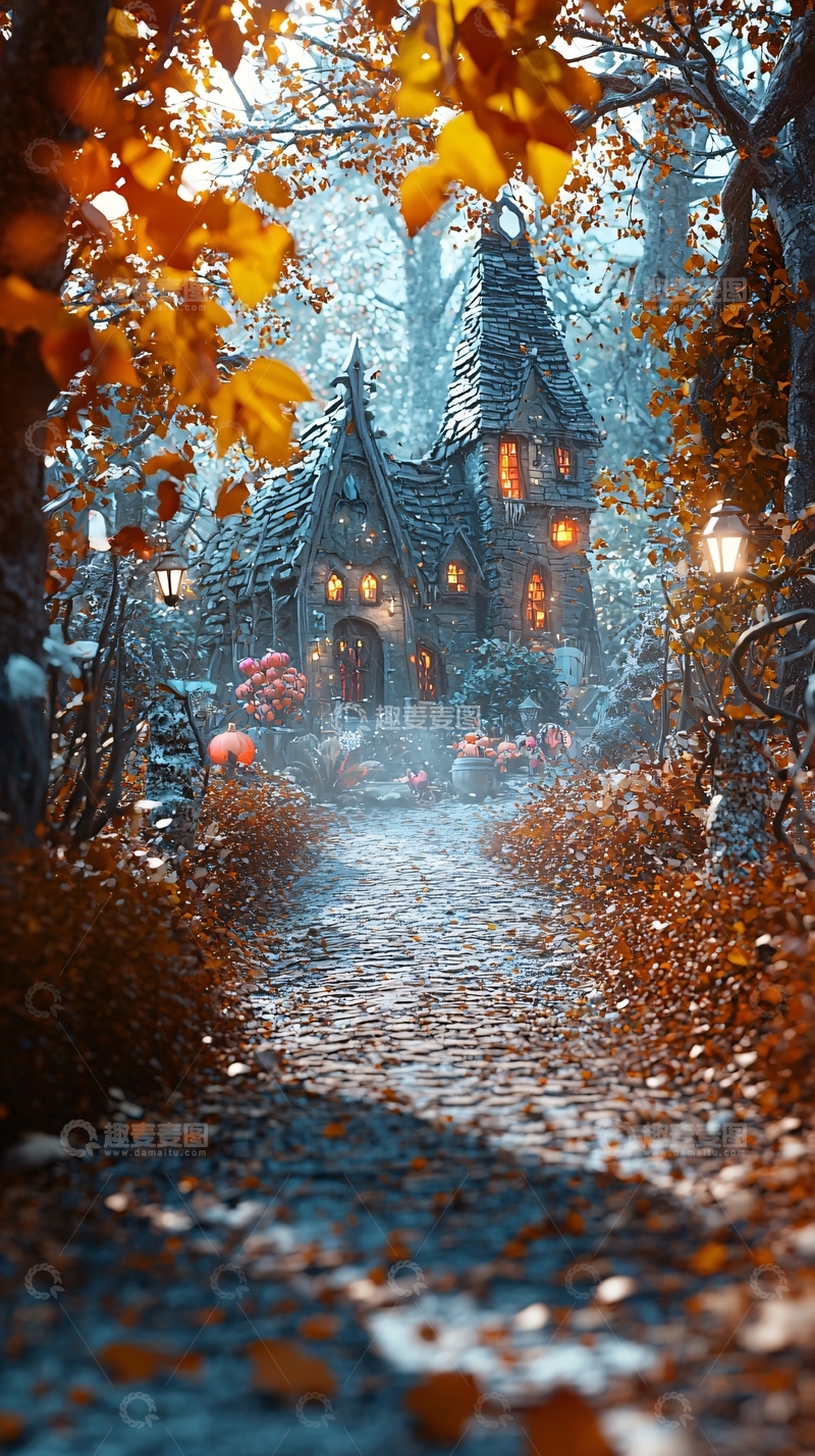 高清大图下载【趣麦麦图】秋日童话小屋