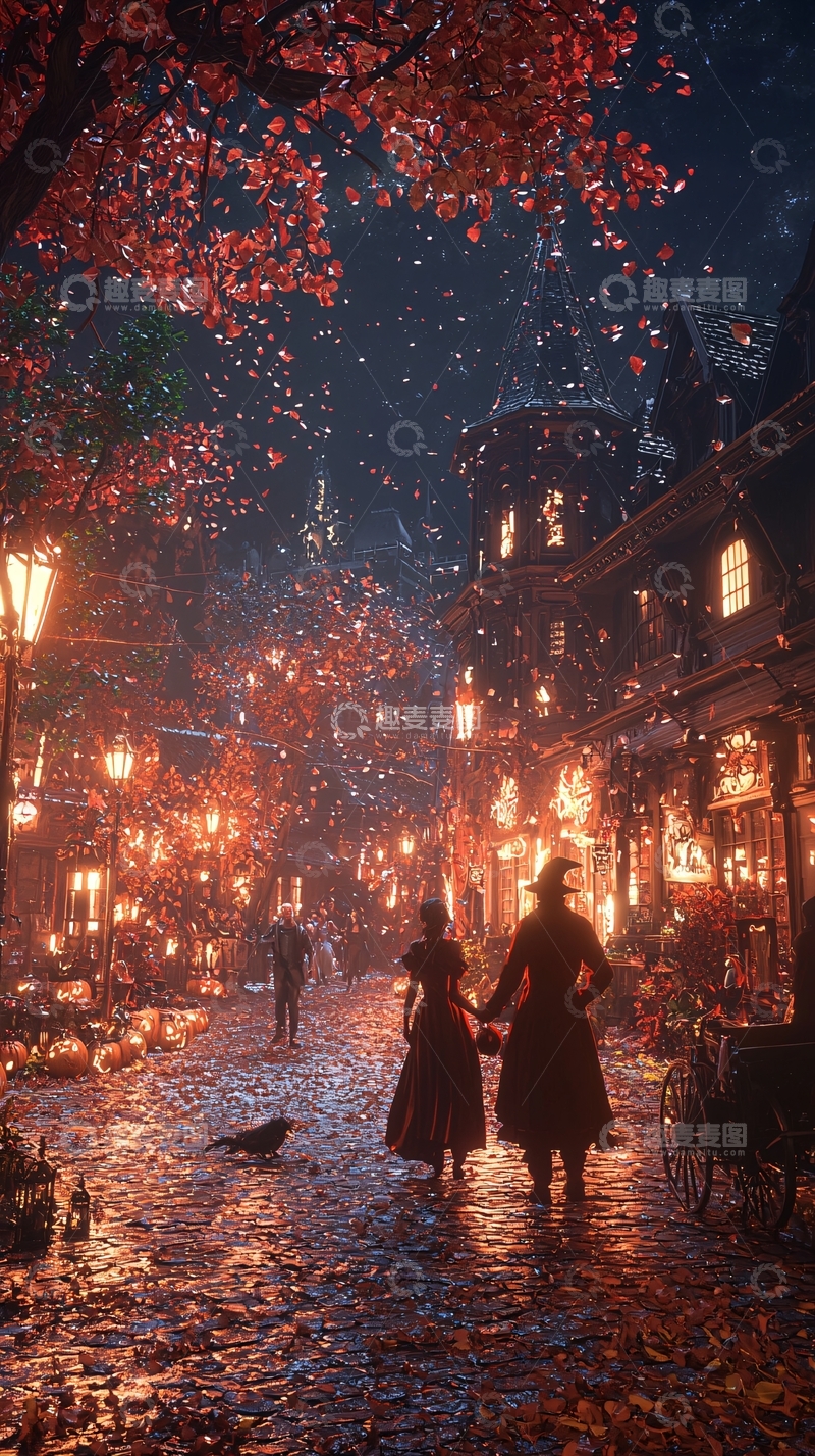 高清大图下载【趣麦麦图】秋夜浪漫街景