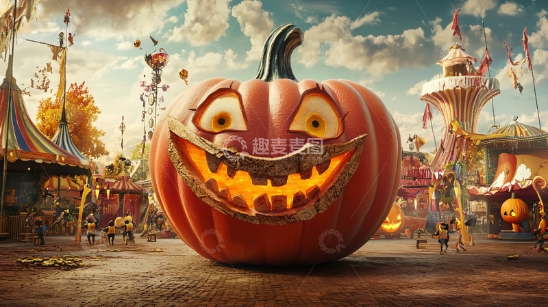 高清大图下载【趣麦麦图】万圣节南瓜乐园场景