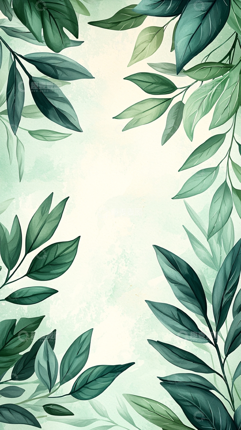 高清大图下载【趣麦麦图】清新绿叶植物背景素材