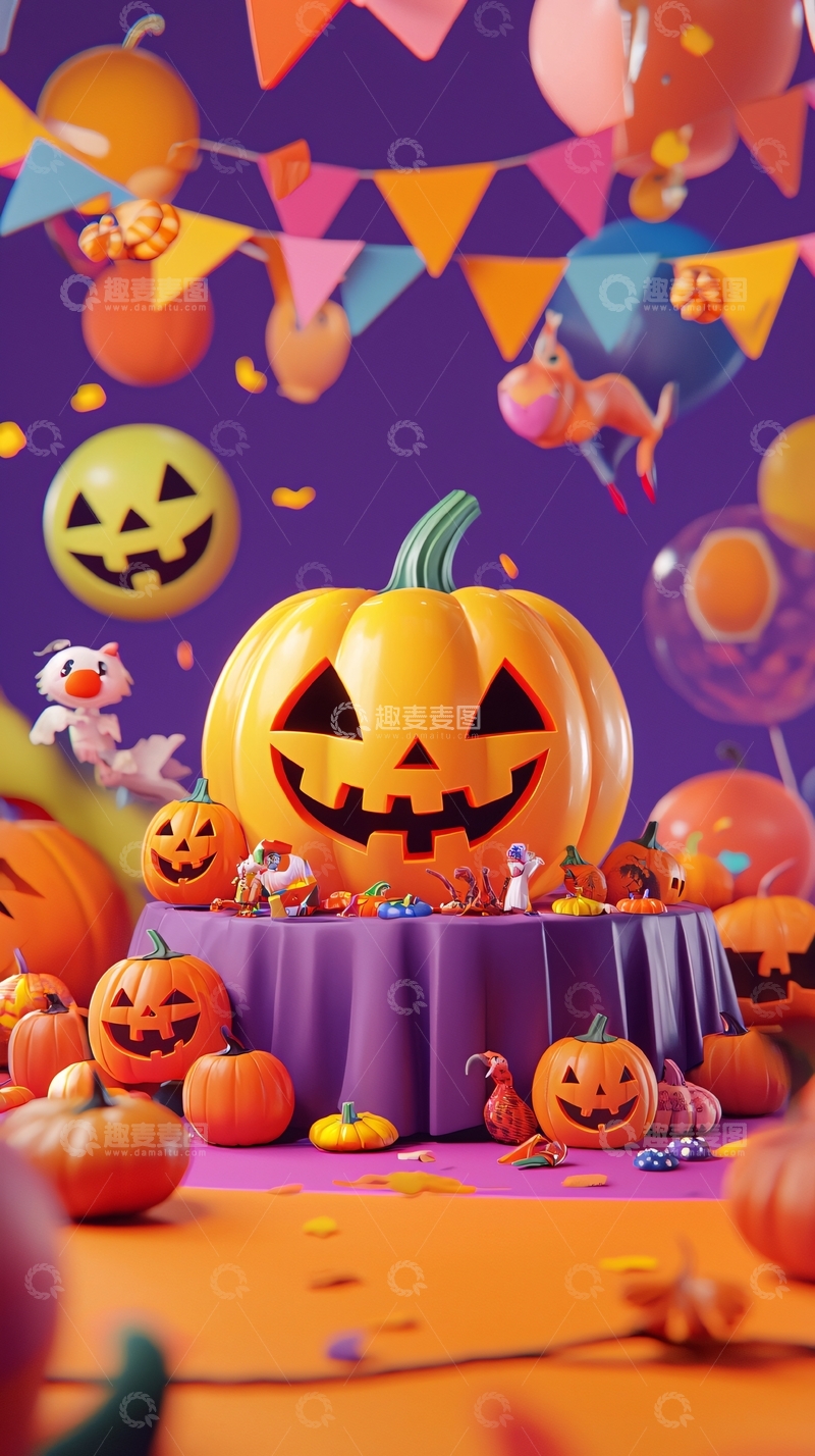 高清大图下载【趣麦麦图】万圣节南瓜派对场景