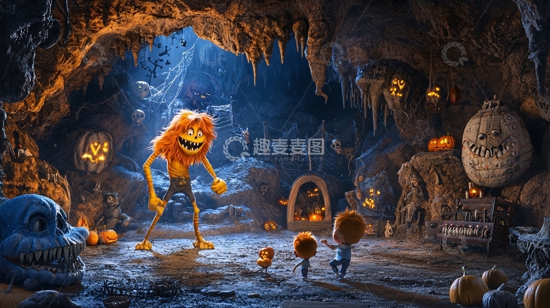 高清大图下载【趣麦麦图】万圣节洞穴探险