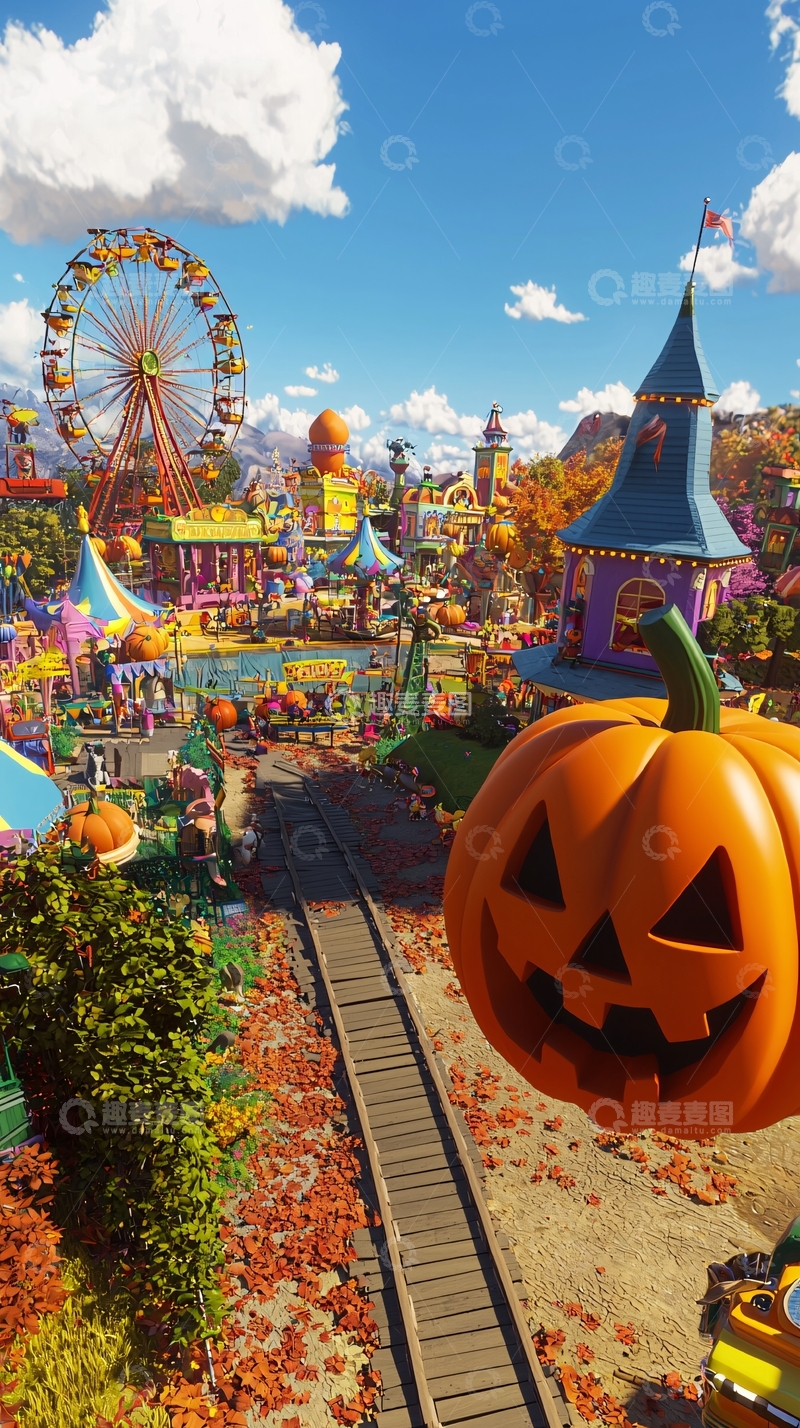 高清大图下载【趣麦麦图】万圣节主题游乐园