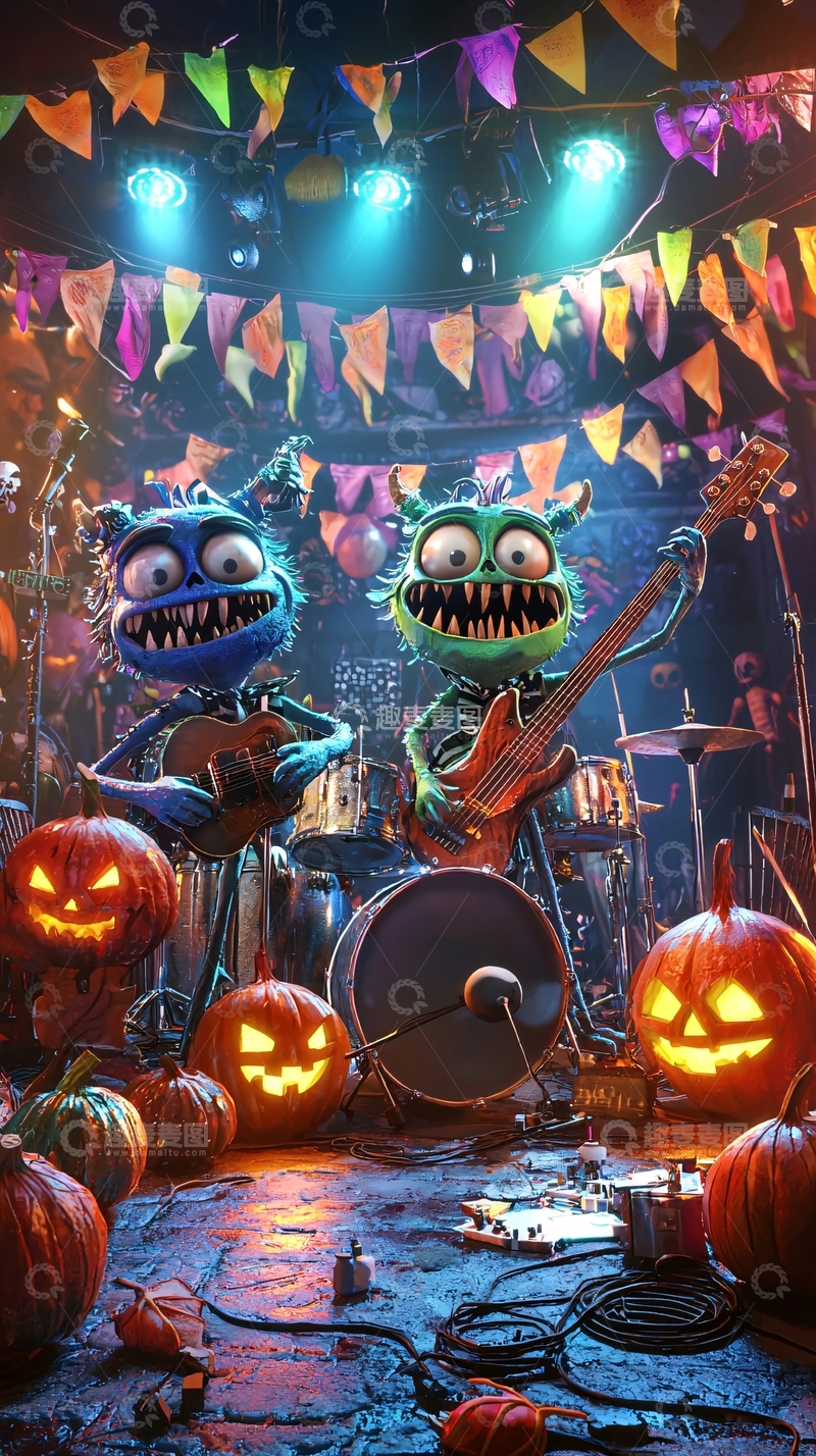 高清大图下载【趣麦麦图】万圣节摇滚音乐会