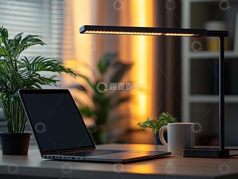 高清大图下载【趣麦麦图】现代台灯与办公桌