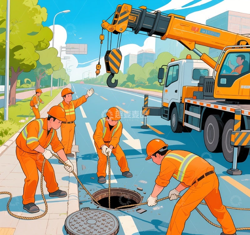 高清大图下载【趣麦麦图】道班道路维修