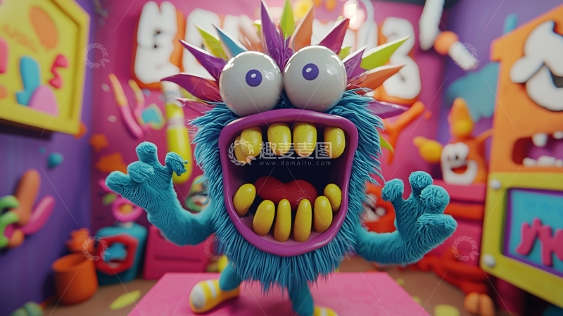 高清大图下载【趣麦麦图】卡通怪兽玩具模型