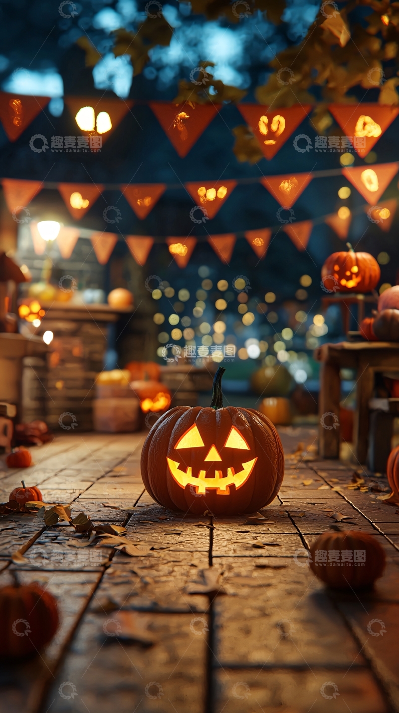 高清大图下载【趣麦麦图】万圣节南瓜灯装饰场景
