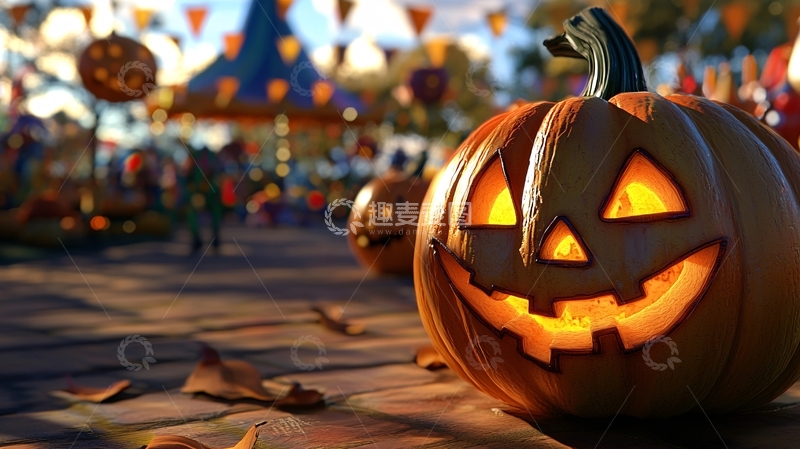 高清大图下载【趣麦麦图】万圣节南瓜灯节日场景