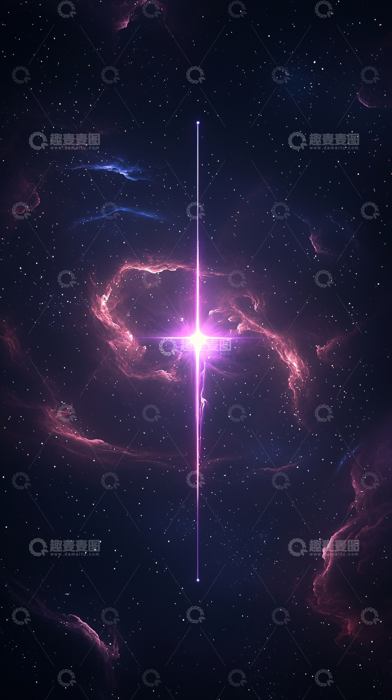 高清大图下载【趣麦麦图】宇宙星云十字架背景