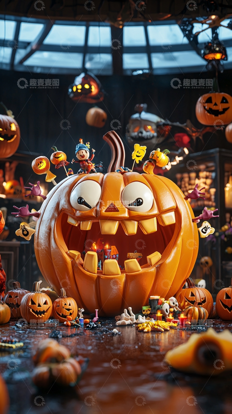 高清大图下载【趣麦麦图】万圣节南瓜灯装饰场景