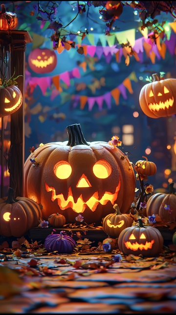 万圣节南瓜灯装饰场景