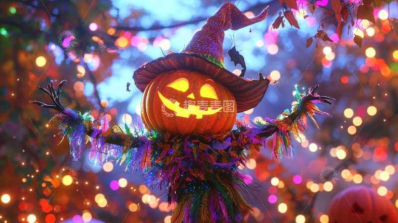 高清大图下载【趣麦麦图】万圣节南瓜灯装饰场景