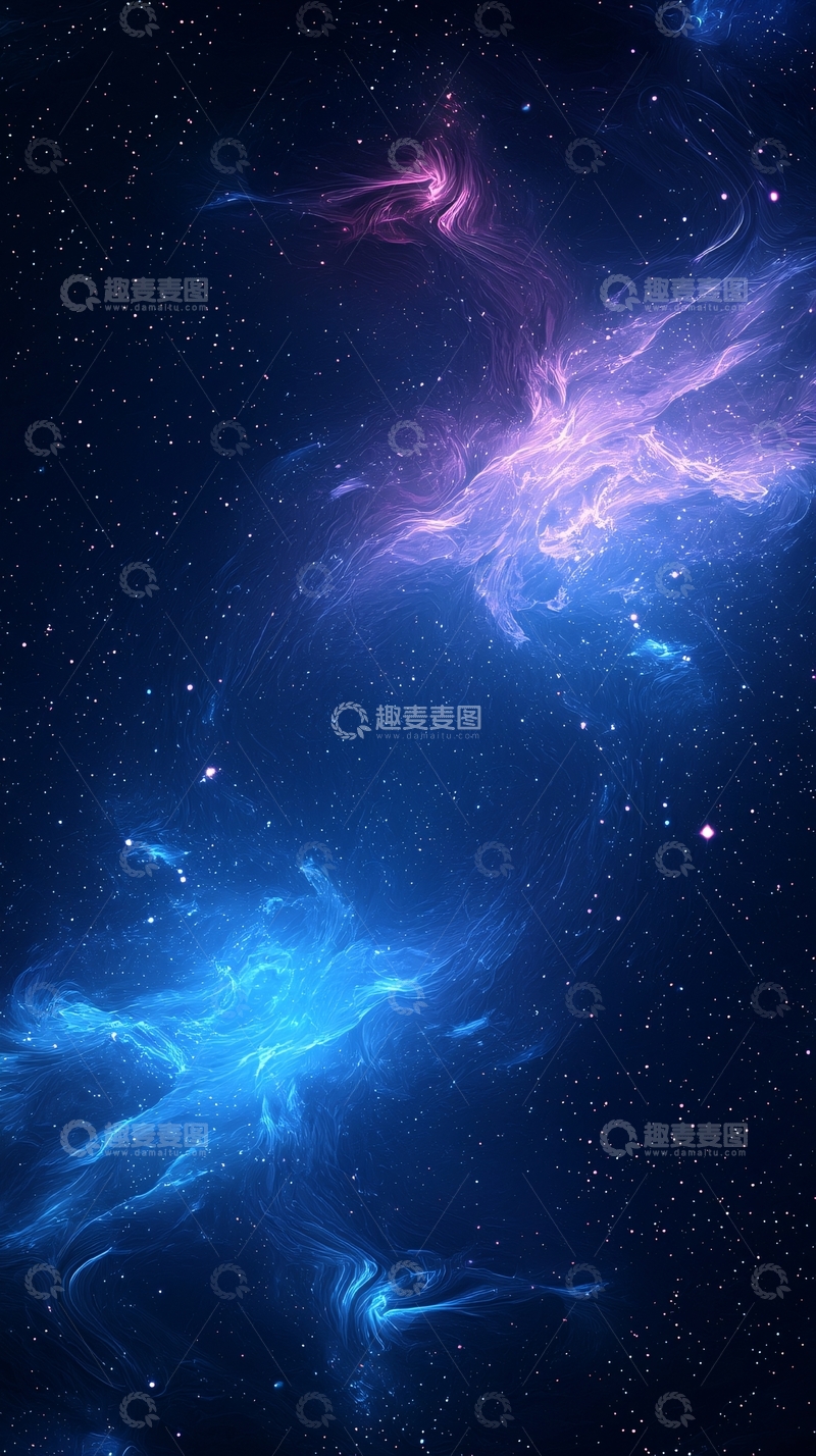 高清大图下载【趣麦麦图】梦幻星空流光背景图