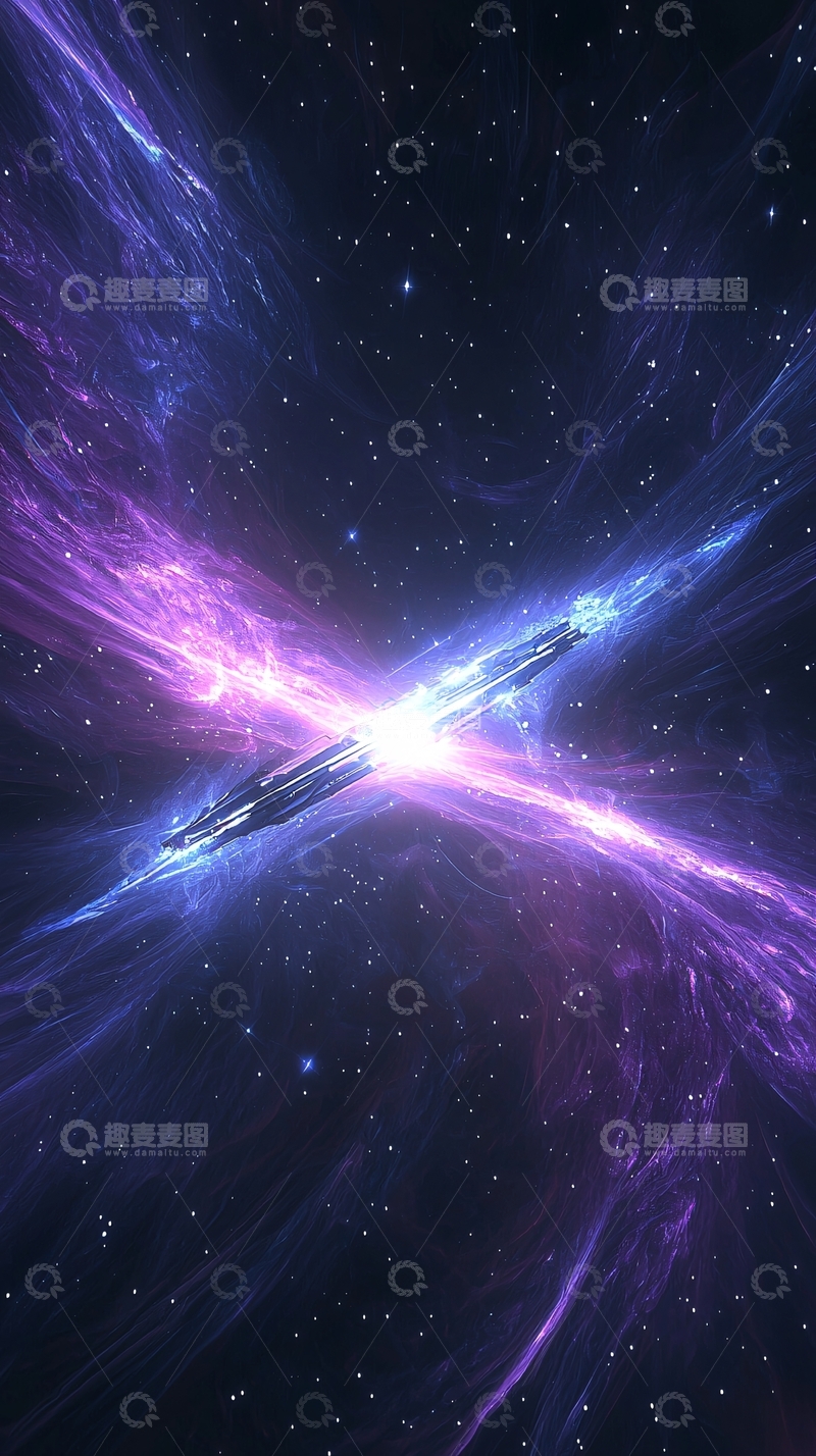 高清大图下载【趣麦麦图】星际穿梭：宇宙飞船穿越星云