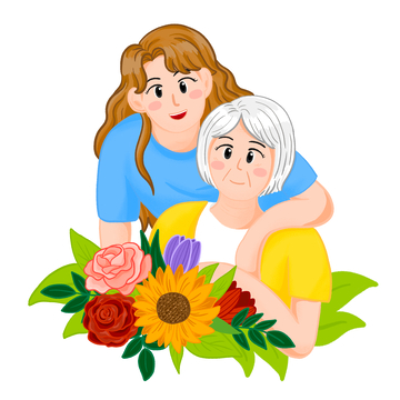 母亲节人物装饰元素