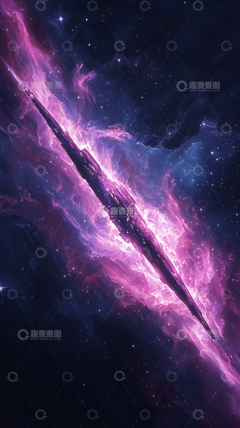 高清大图下载【趣麦麦图】星际飞船穿越星云