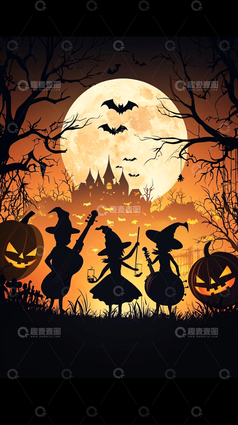 高清大图下载【趣麦麦图】万圣节夜景音乐会