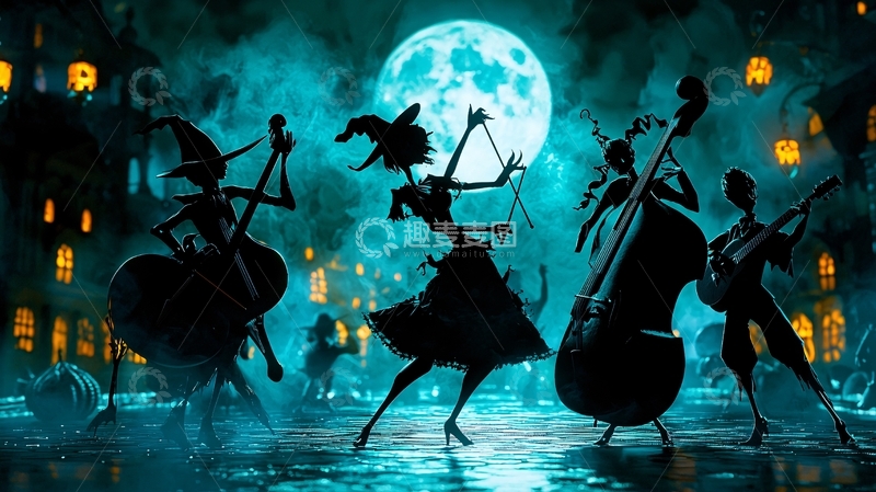 高清大图下载【趣麦麦图】月夜下的巫师乐队