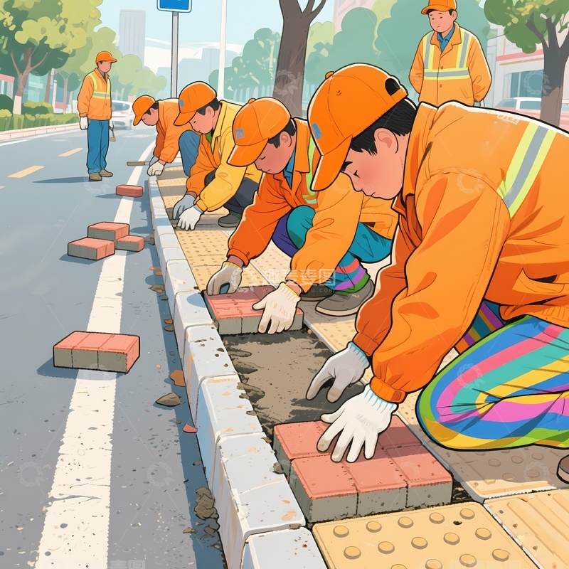 高清大图下载【趣麦麦图】道班道路维修1