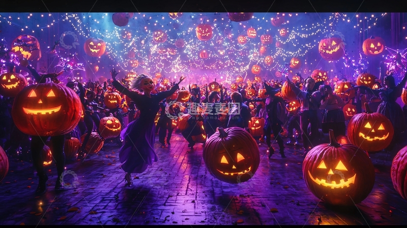 高清大图下载【趣麦麦图】万圣节南瓜舞会