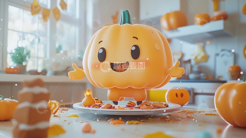 高清大图下载【趣麦麦图】可爱南瓜卡通形象创意设计