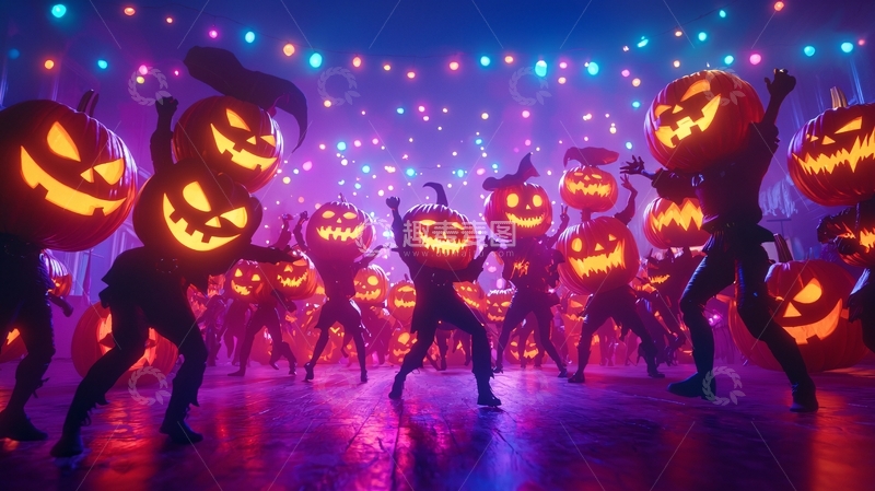 高清大图下载【趣麦麦图】万圣节南瓜舞会
