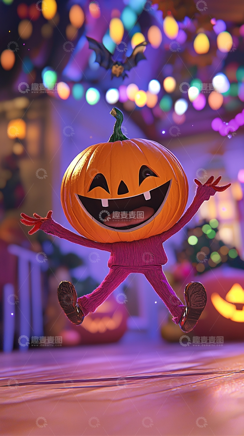 高清大图下载【趣麦麦图】万圣节南瓜卡通人物