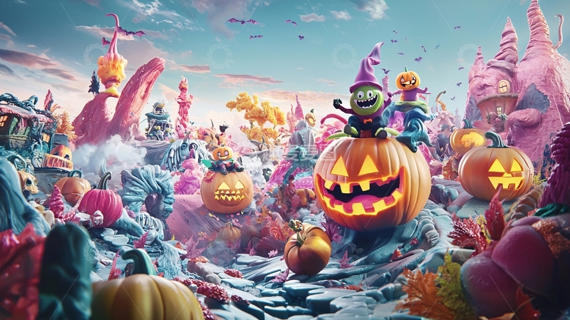 高清大图下载【趣麦麦图】万圣节南瓜乐园