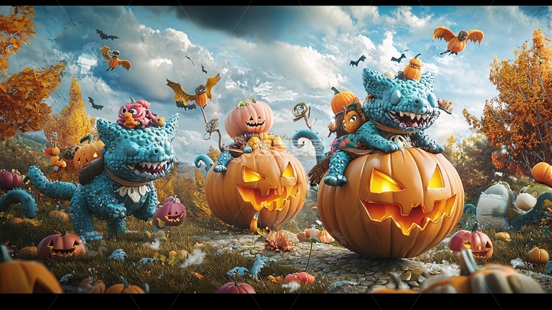 高清大图下载【趣麦麦图】万圣节南瓜怪物乐园