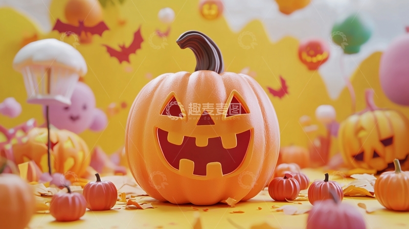 高清大图下载【趣麦麦图】万圣节南瓜灯装饰场景