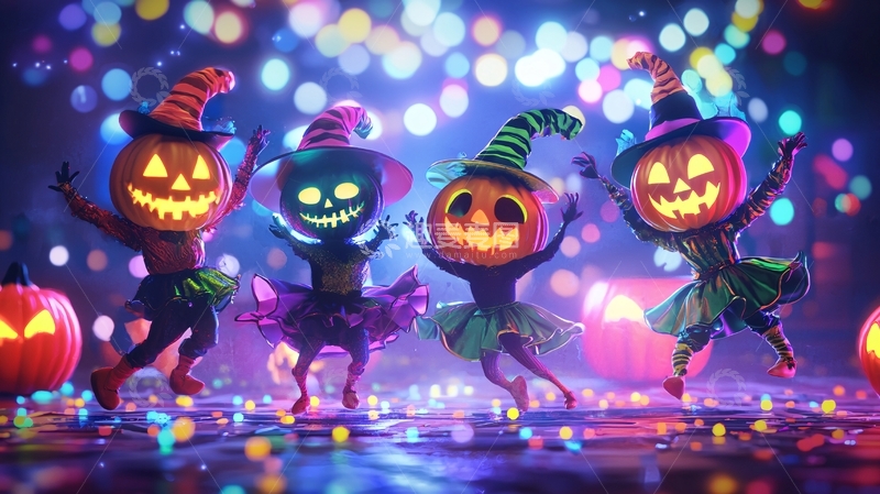 高清大图下载【趣麦麦图】万圣节南瓜舞会