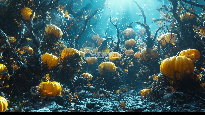 高清大图下载【趣麦麦图】万圣节南瓜森林