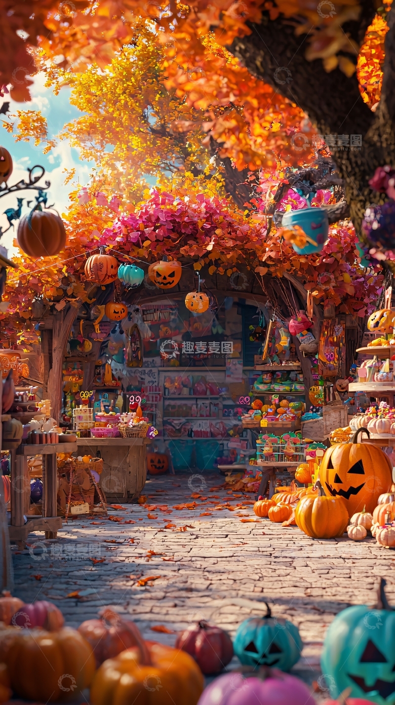 高清大图下载【趣麦麦图】万圣节南瓜集市