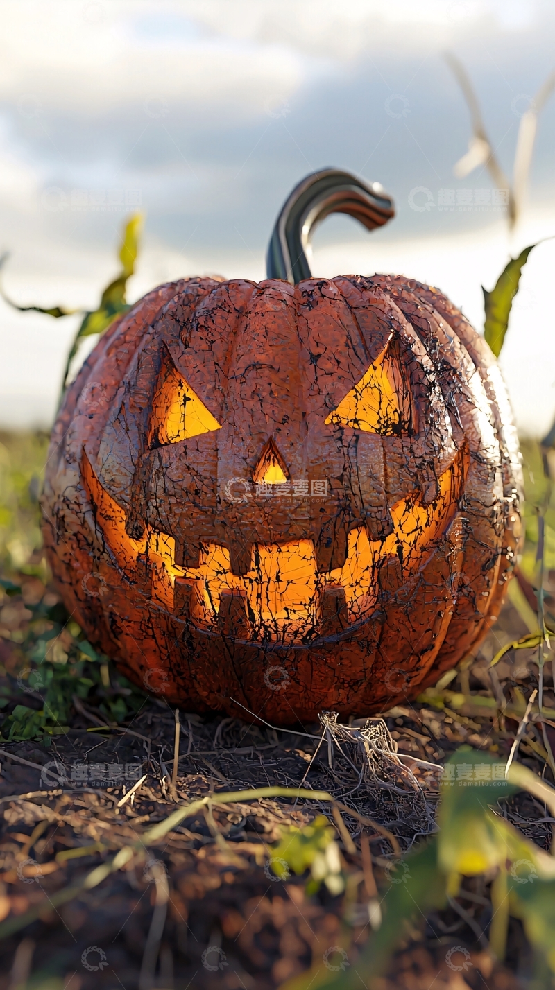 高清大图下载【趣麦麦图】万圣节南瓜灯户外场景